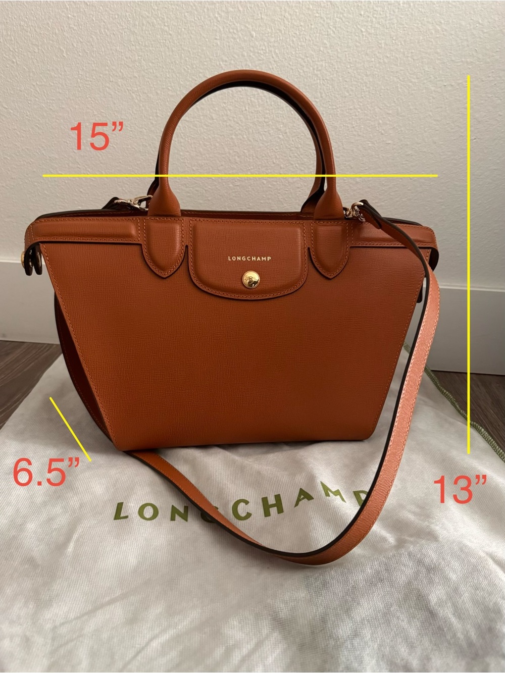 Longchamp Le Pilage Heritage Leather Tote With Detachable Strap- M